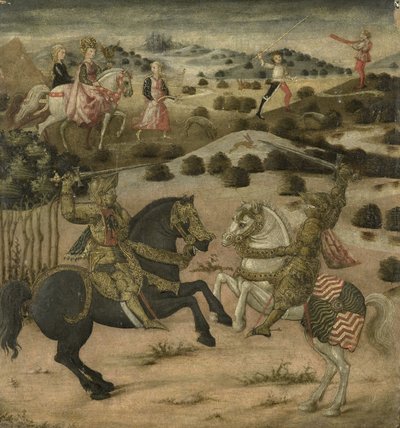Legende van een Ridder (eindpaneel van een cassone), 1450-74 door Florentine School